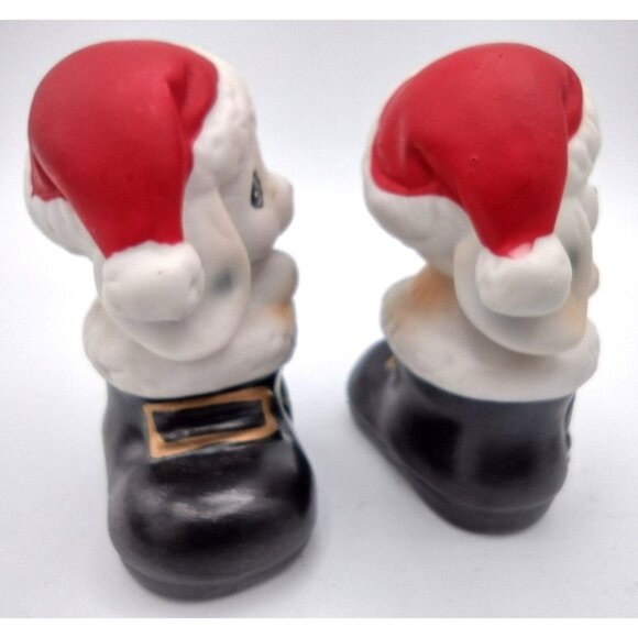 Christmas Animals Homco Ceramic Mouse Puppy Kitten Figures Santa Boots 1960s - Picture 8 of 16